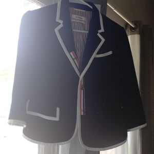 Neiman Marcus Dark Blue Blazer with White Accents